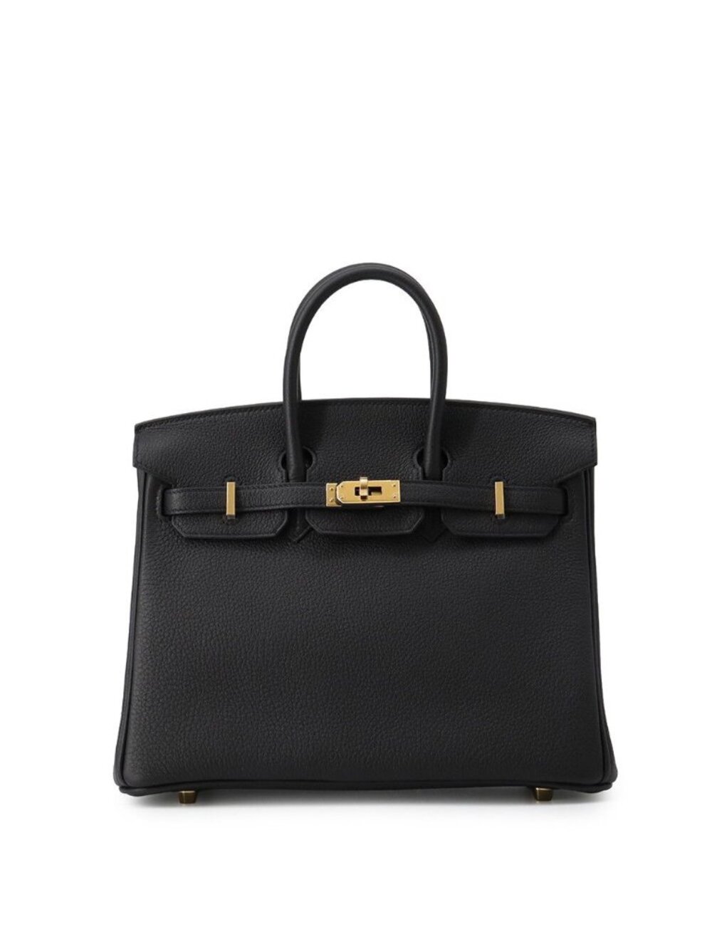 Hermes Birkin 25 Black Gold Togo Handbag